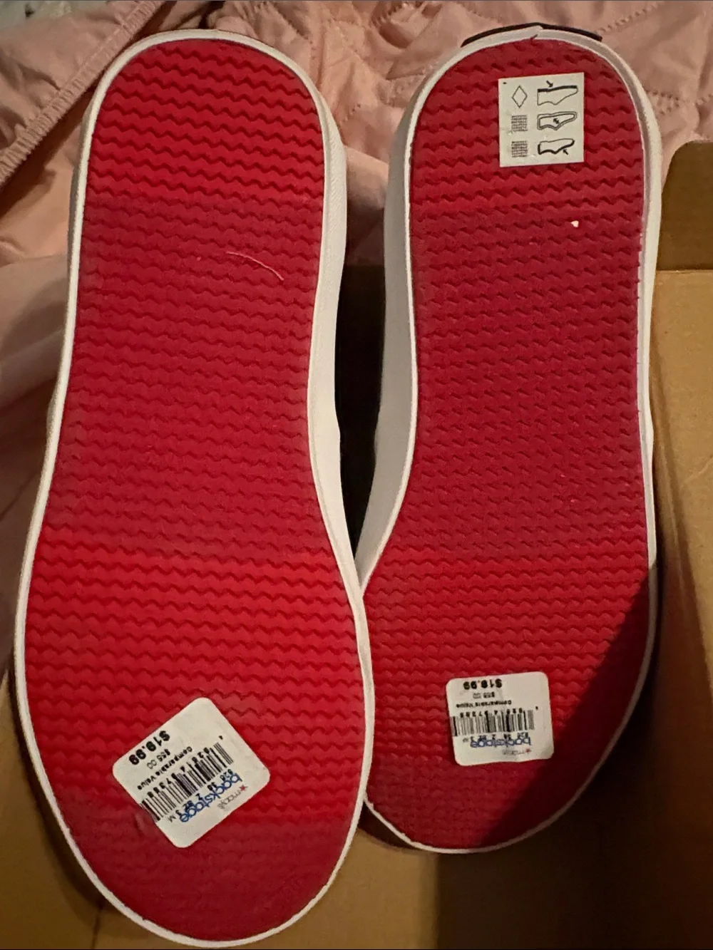 Sperry White Canvas Lace-Up Sneakers with Red Insoles